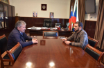 Глава Акушинского района встретился с заместителем руководителя ДРОО «Народное ополчение 1999 года «Интербригада»